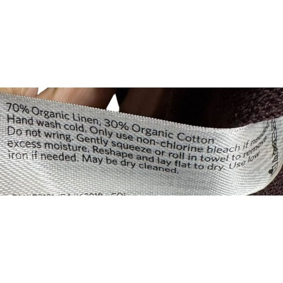 Eileen Fisher System size Large Organic Linen blend sweater top dark brown - Picture 5 of 6